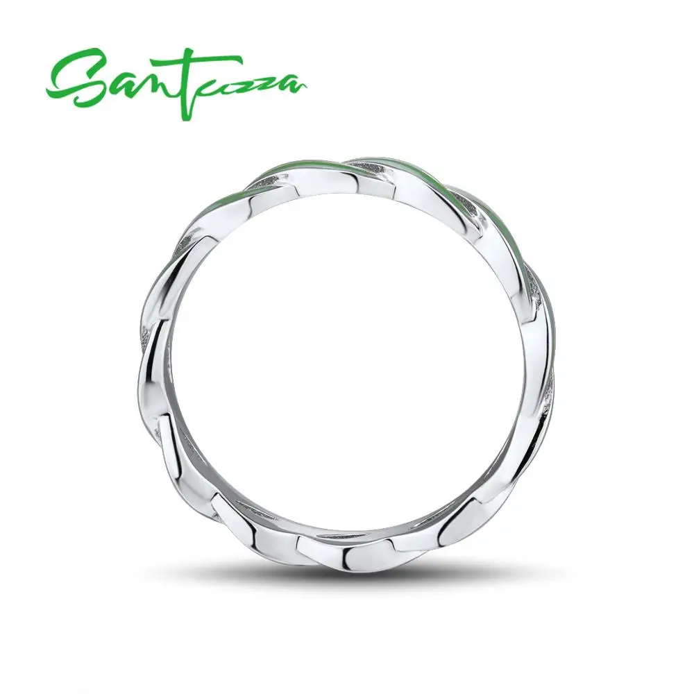 SANTUZZA 925 пробы серебряные кольца для женщин Красочные витые стекируемые кольца вечности кольца модные ювелирные изделия ручной работы с эмалью