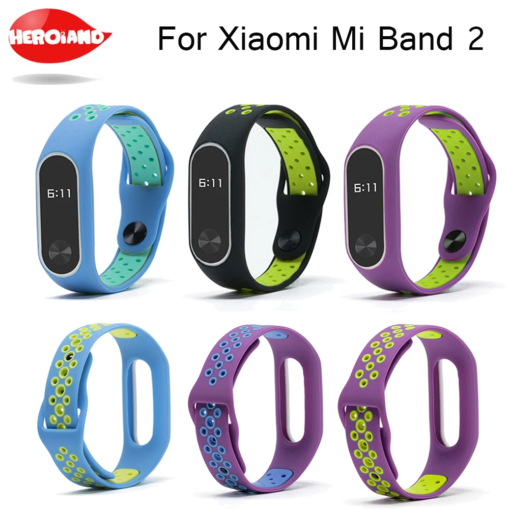 

Replacement Strap For Miband2 strap with double color strap silicone colorful replacement wristband for xiaomi mi 2 smart strap