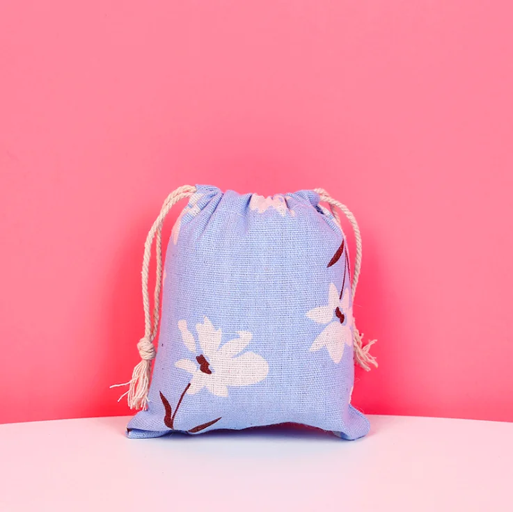 Мультфильм белье хлопок Drawstring сумка 28x26 23x18 15x12 см мини прекрасный кот Для женщин Сумка дорожная домашнего хранения подарочная упаковка для ювелирных изделий сумка - Цвет: Blue 15x12cm