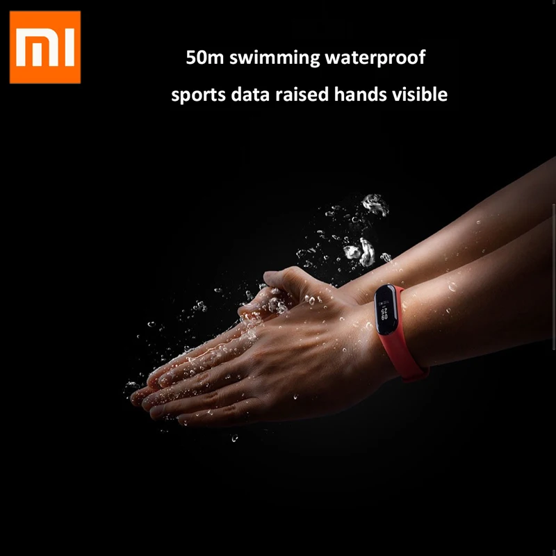 Original Xiaomi Mi Band 3 Global Version Multi-language Band3 Smart Wristband Bracelet Touchscreen Reject-Call Pulse Heart Rate