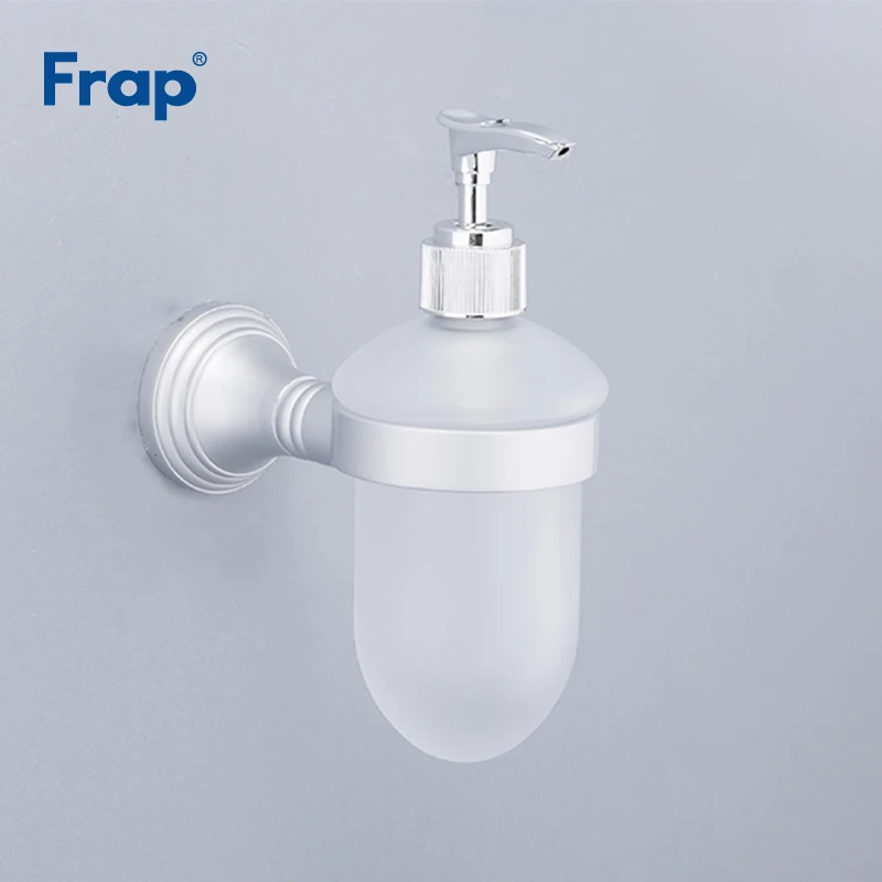 

Frap Hand Shower Silver Dispenser Mounted Plastic Shampoo Soap Dispenser Liquid Container Bathroom Soap Dispenser Wall Y18068
