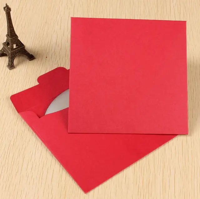 qi kraft paper cd cases for wedding dvd box wedding red paper cd