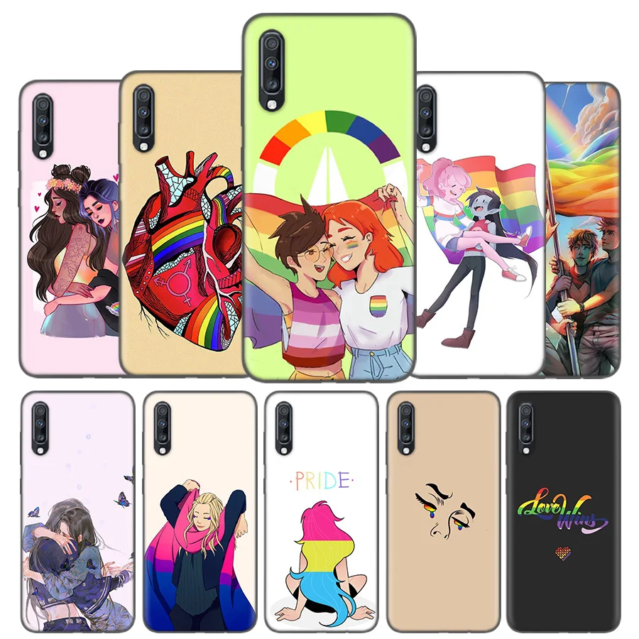 

Silicone Case Cover For Samsung Galaxy A50 A80 A70 A40 A30 A20 A20e A10 A9 A8 A7 A6 Plus 2018 Note 10 9 8 LGBTQ Heart LGBT Love