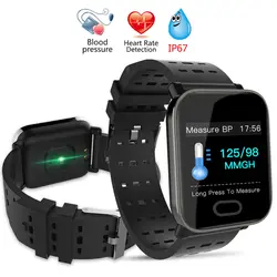 A6 Smartwatch IP67 Водонепроницаемый Носимых устройств Bluetooth Шагомер монитор сердечного ритма Цвет Дисплей Смарт часы для Android/IOS