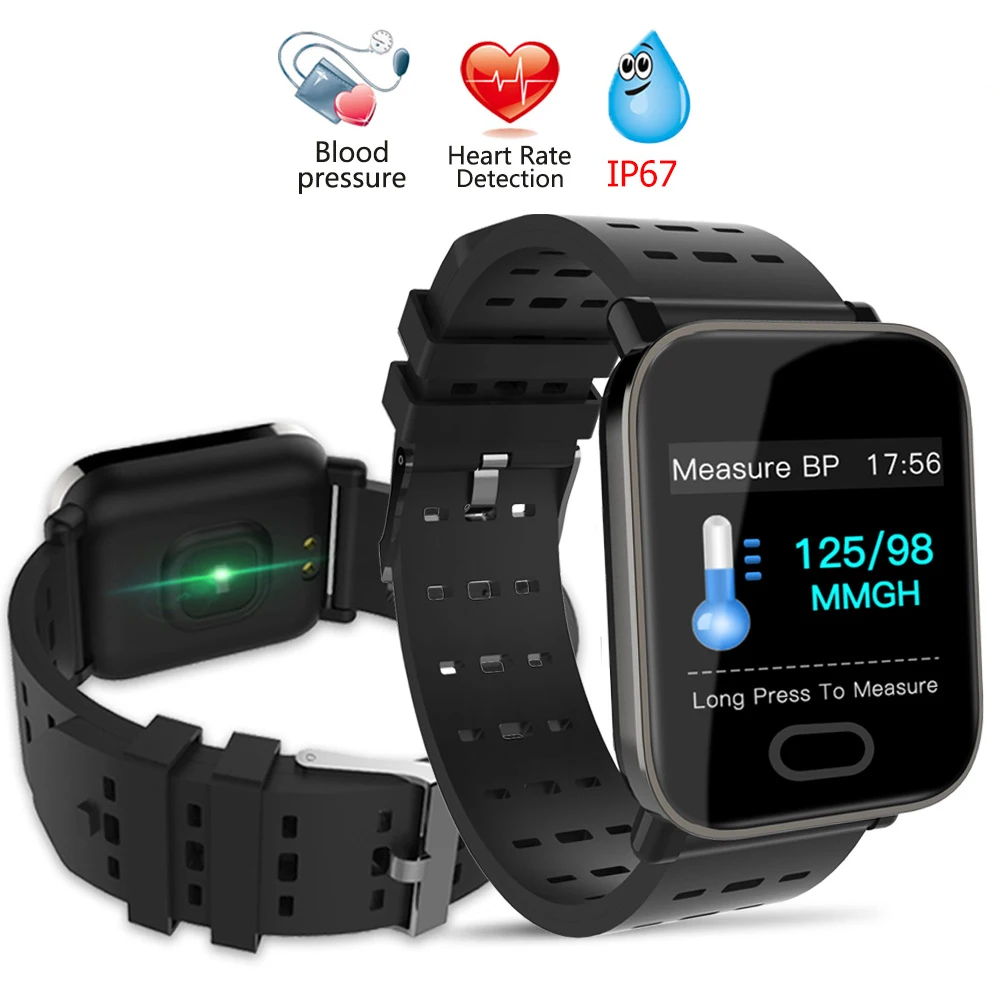 A6 Smartwatch IP67 Waterproof Wearable Device Bluetooth Pedometer Heart Rate Monitor Color Display Smart Watch For Android/IOS