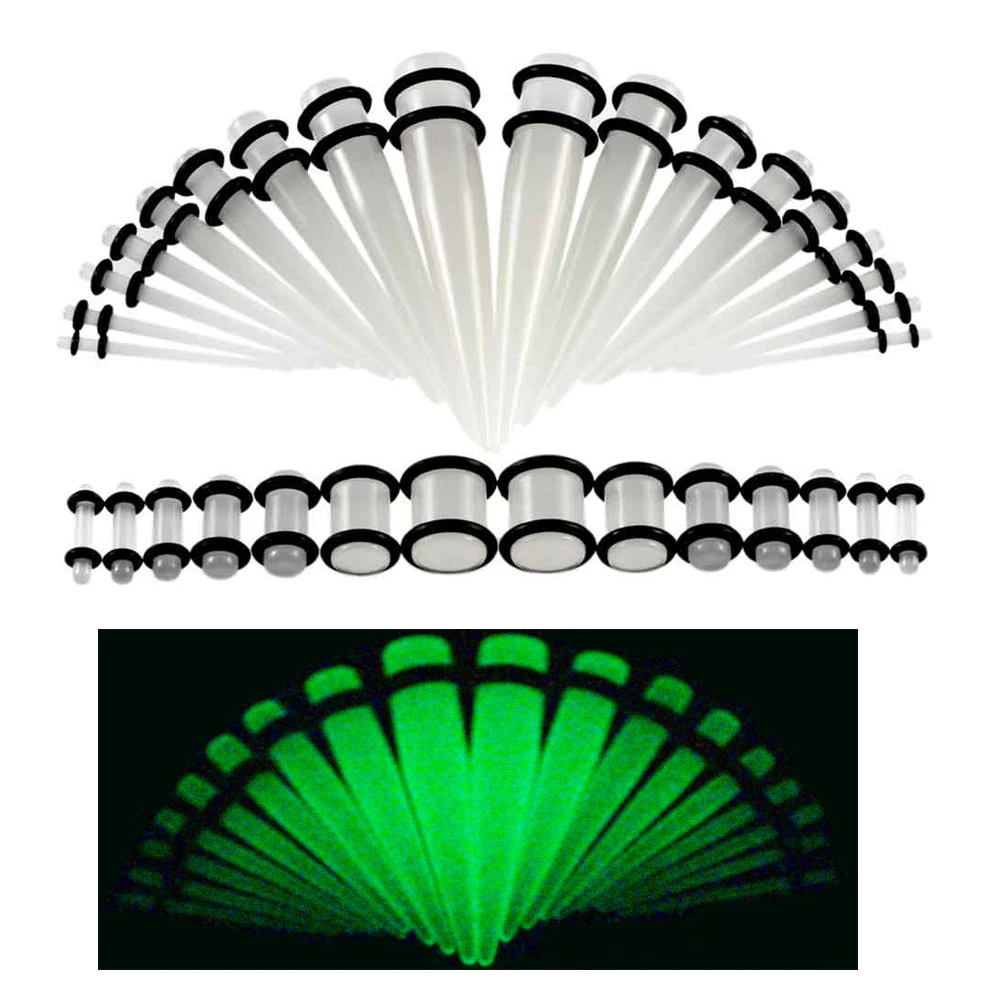 TIANCIFBYJS 14G-00G 36/18 шт. штанги для уха Растяжка комплект сужается Вилки люверсы акриловые свечи и Вилки расширитель Комплект пирсинг тела