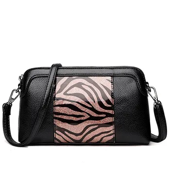 

Summer Fashion Patchwork Clutches Bag Women's Genuine Leather Handbags Shoulder CrossBody Bags Ladies Panelled Color Women Bags