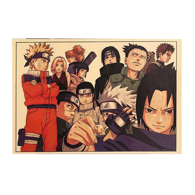 

Vintage Cartoon Anime Naruto Poster Bar Kids Room Home Decor Comics Naruto Retro Kraft Paper Painting 51*35cm