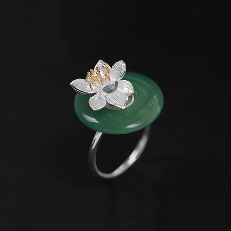 Lotus Fun Real 925 Sterling Silver Handmade Fine Jewelry Lotus Whispers Jewelry Set With Ring Pendant Necklace Drop Earring
