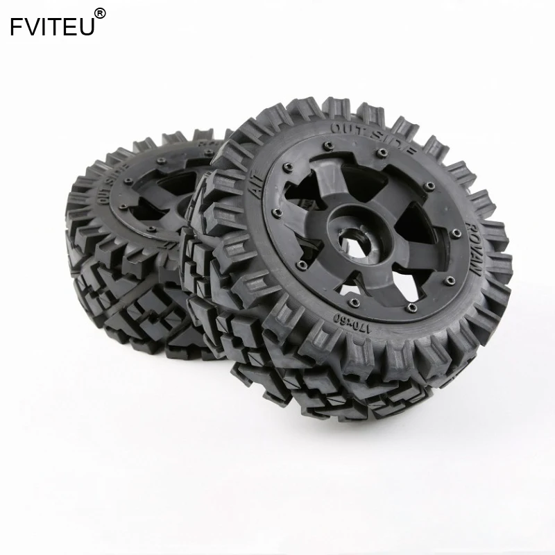 

FVITEU Complete Rubber Front All Terrain Wheel Tire kits for 1/5 HPI BAJA 5B Rovan King Motor