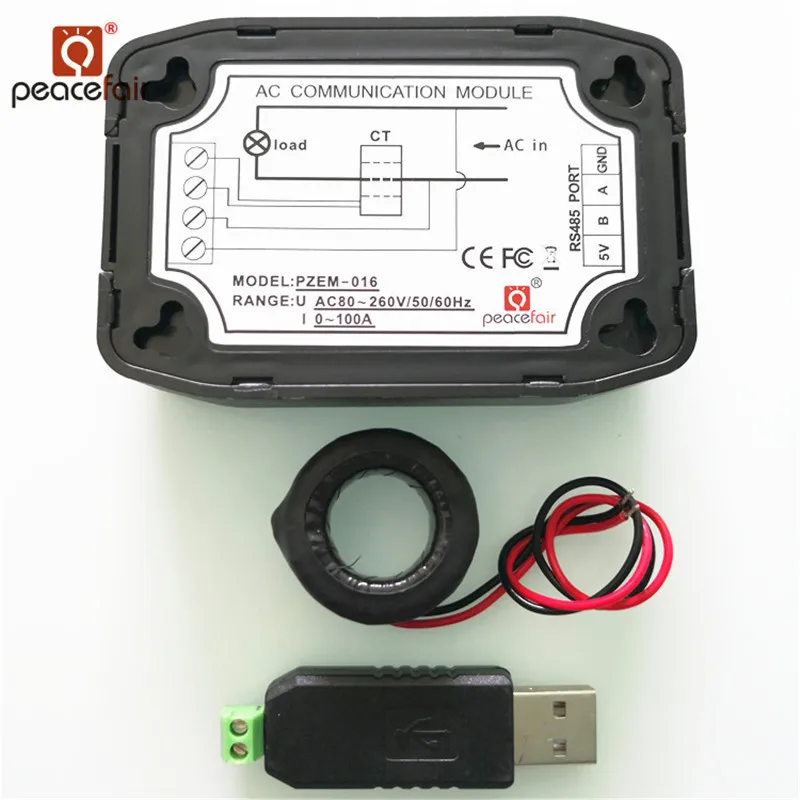 Peacefair новейший измеритель электрической энергии переменного тока RS485 Modbus 220 В