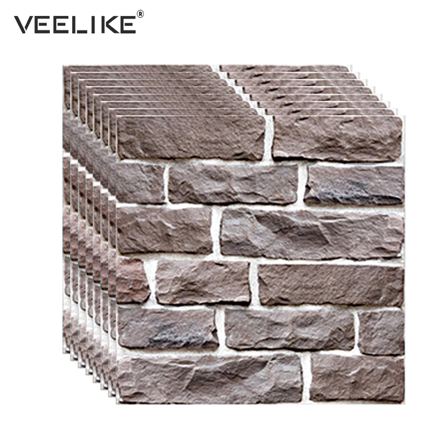 

Removable 3D Brick Wall Stickers Living Room Bedroom TV Background PVC Waterproof Self Adhesive Wallpaper Home Decoration