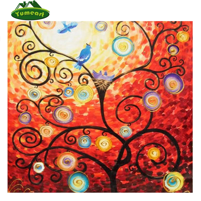 Needlework Full Embroidery Painting Cross Stitch Cartoon Tree and Birds Scenic Diy Diamond Kits Creative Art Crafts | Дом и сад