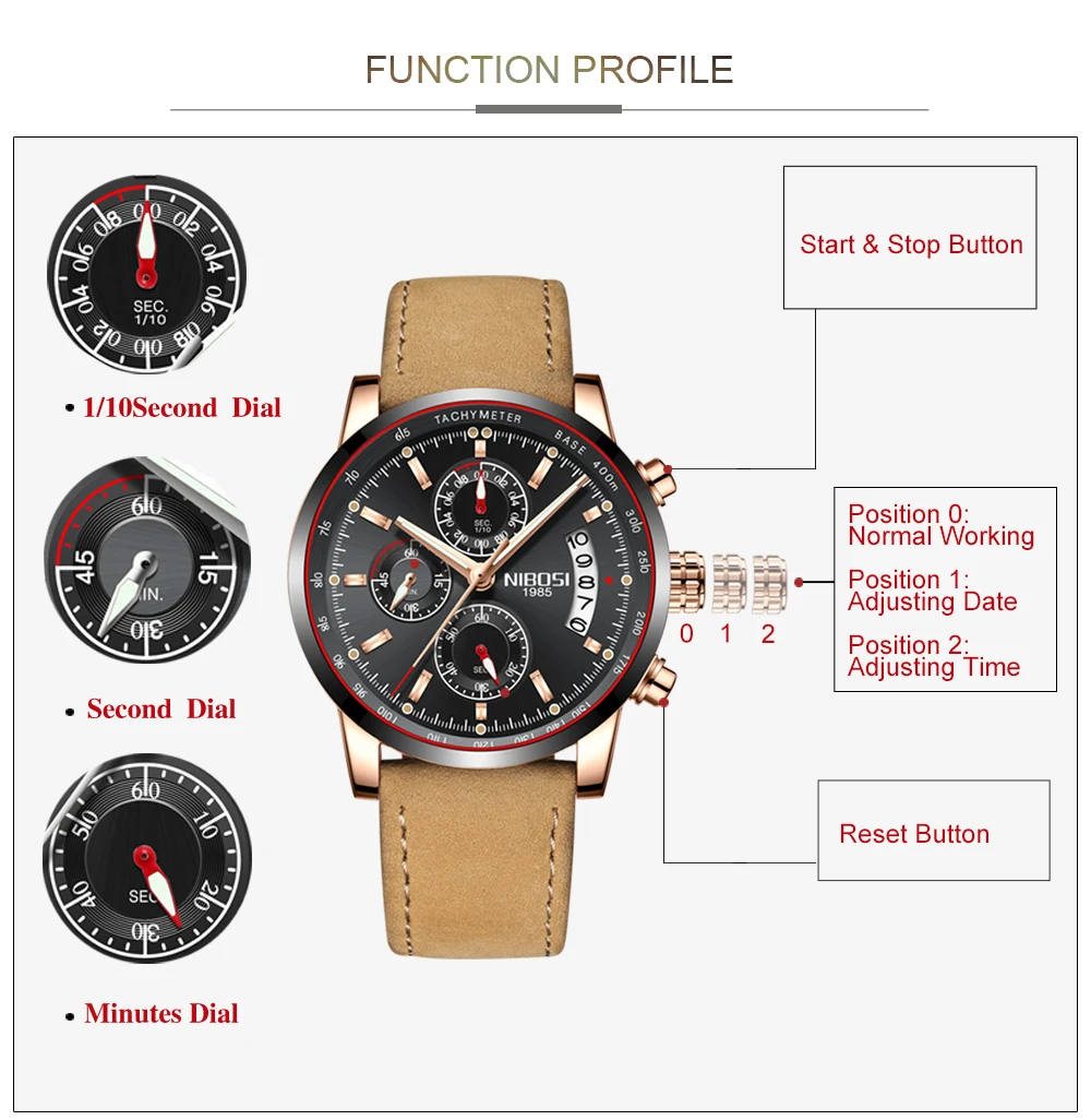 NIBOSI Uhren Herren Quarz Chronographen Analog Watch Men Stainless Steel Top-marke Luxus Leather Watches Sport Relogio Masculino (6)