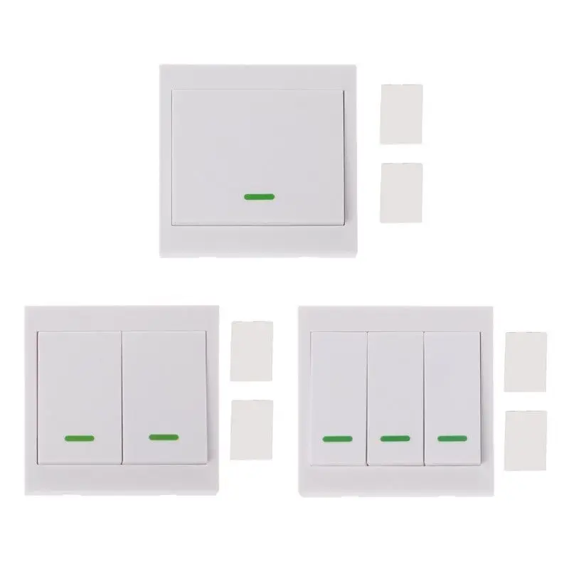 433MHz RF Wall Panel Wireless Remote Transmitter 1 2 3 Button Remote Control Switch Sticky Smart Wireless Switch