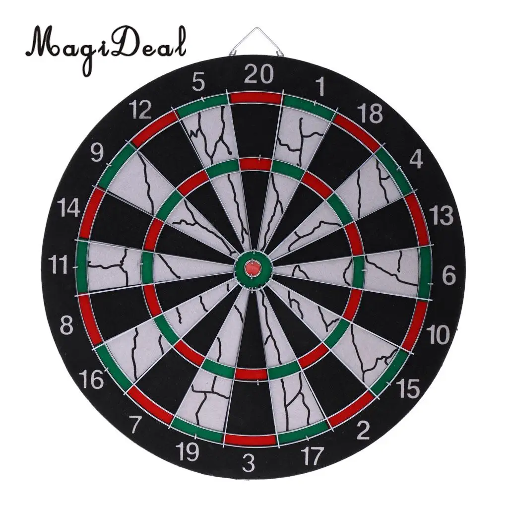 MagiDeal Portable Double-sided Dart Board Bulls-Eye Game with 6 Brass Darts