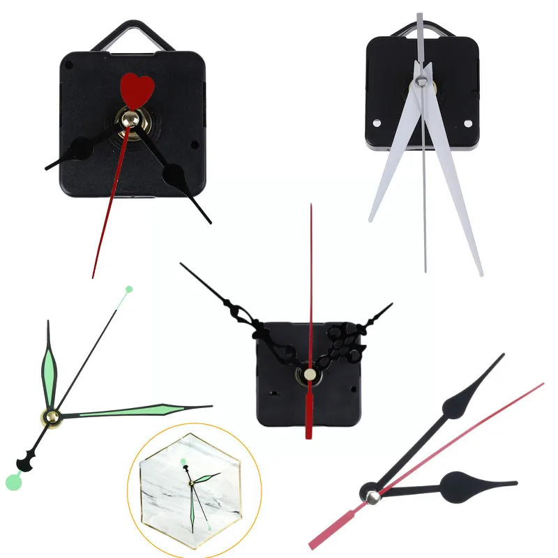 

1 Set Silent Large Wall Clock Quartz Movement Mechanism Black And Red Hands Repair Kit Tool Set With Hook Drop Shipping