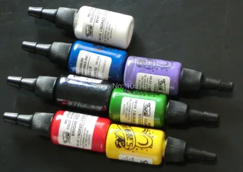 

New Arrival To Ru Only 7Colors 0.5oz Professional Tattoo Ink Pigment Set 15ml For Tattoo Needles Kit Supply