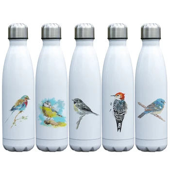 

New Arrival Birds Themed Vacuum Bottles for Liquid 17oz Stainless Steel Thermos Double Wall Insulated with Birds Printing 500ml