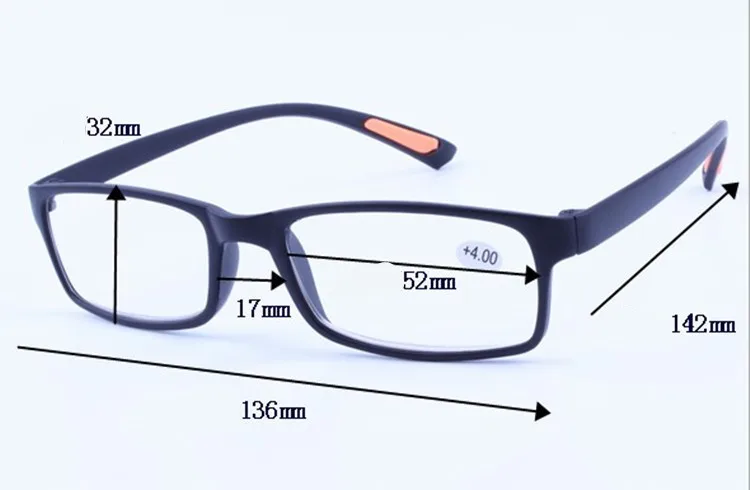 Светильник удобные прямоугольник стрейч Бизнес чтения очки при дальнозоркости, 1,0 1,5 2,0 2,5 3,0 4,0 диоптрий дедушки и очки
