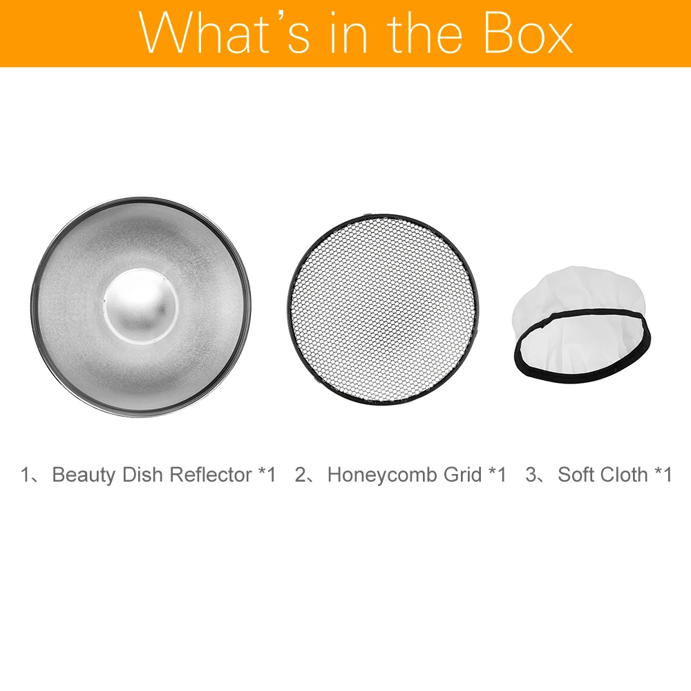 Godox-Beauty-Dish-Silver-42cm-16-Honeycomb-Grid-Bowens-Mount-Diffuser-for-Flash-Strobe