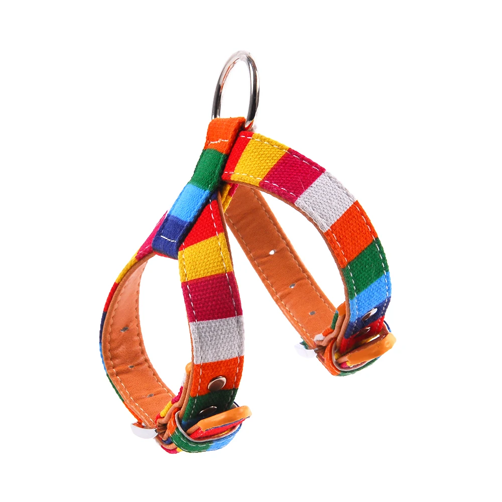 Leash For Dogs Colorful Striped Basic Dog Leash Collar For Dogs Puppy Rope Dog Harness Chihuahua Cat Lead Pet Accessories LX0002 (2)