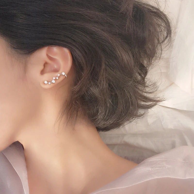 

Colusiwei Luxury Sparkling Stud Earrings for Women Dazzling AAA Clear CZ Wedding Earing Studs 925 Silver Statement Jewelry
