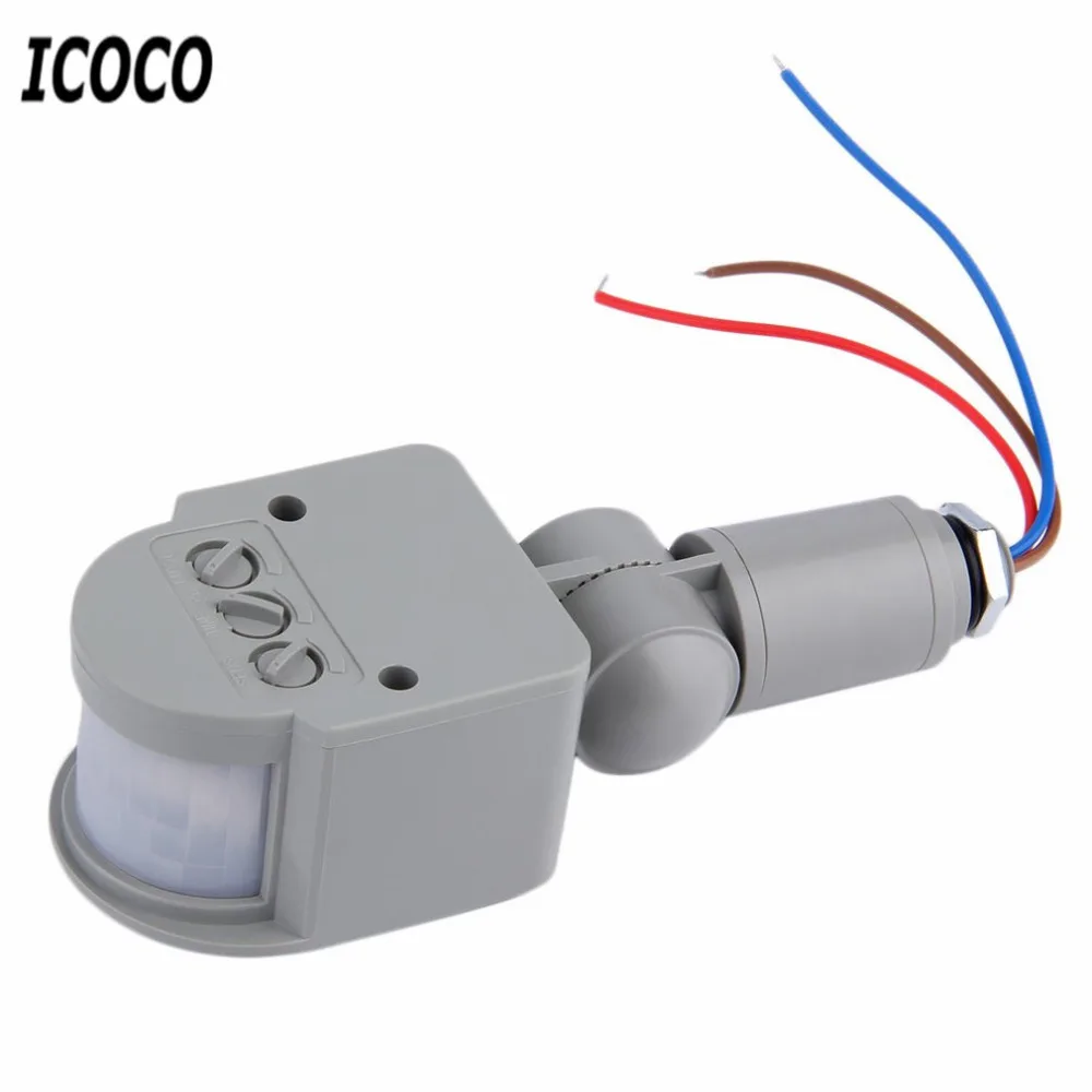 ICOCO датчик движения выключатель света Наружный AC 220 В автоматический инфракрасный PIR датчик движения переключатель для Светодиодный свет Прямая поставка