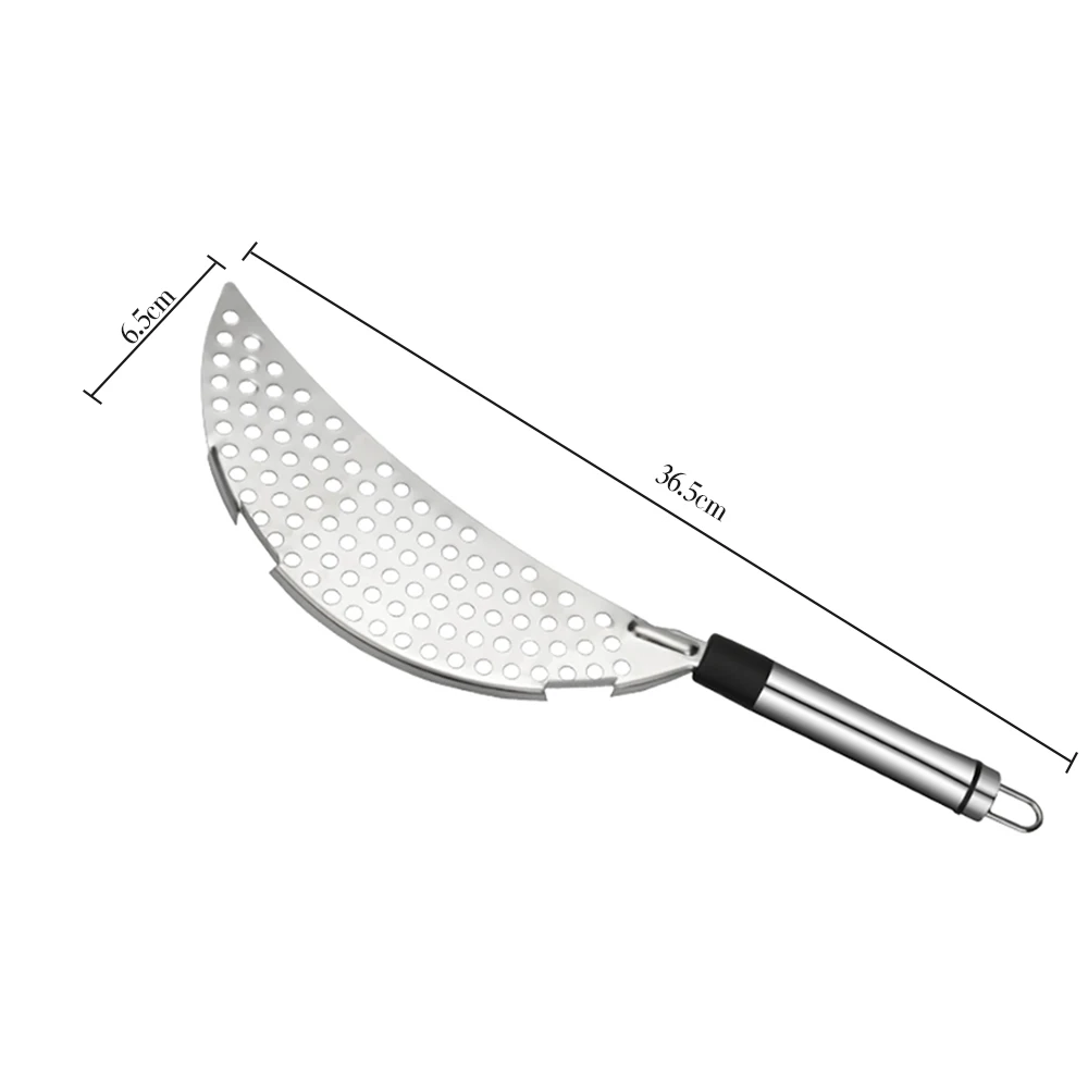 

Stainless Steel Colanders Kitchen Clip On Pot Strainer Crescent Strainer Fry Drainer Pasta Strainer with Handle Washing Colander
