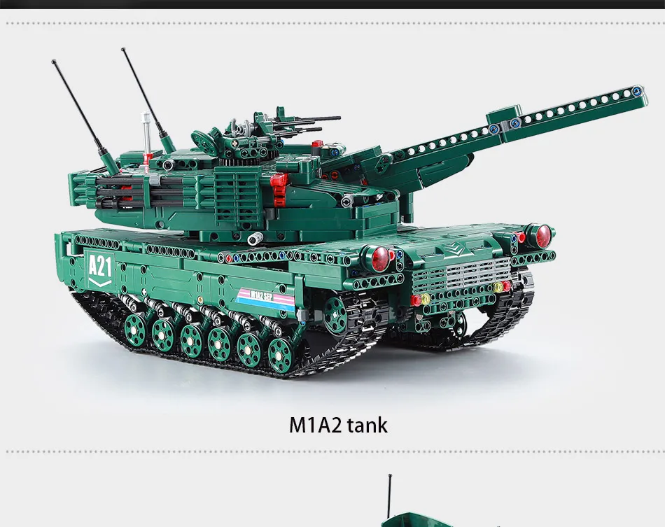 Blocos de Construção Brinquedos para Crianças Cada Militar Tanque Modelo Tijolos Carro Controle Remoto Compatível Ww2 Técnica 1498cps rc M1a2 12 blocos de construção tijolos carro controle remoto