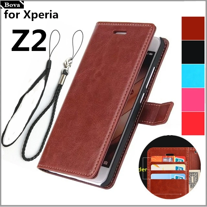 Чехол для Sony Xperia Z2 pu кожаный fip чехол держатель карты кобура coque fundas | Мобильные