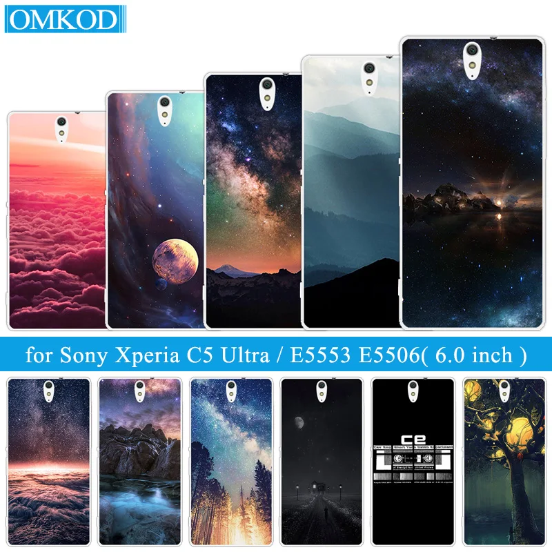 

Phone Case For Sony Xperia C5 Ultra Cover Silicone 6.0" For Sony C5 Ultra dual E5553 E5506 E5533 for Sony C5 Ultra Starry Sky