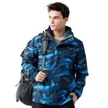 Мужские уличные водонепроницаемые пальто походные куртки камуфляж с капюшоном тактическое пальто толстовка износостойкая военная куртка мужская