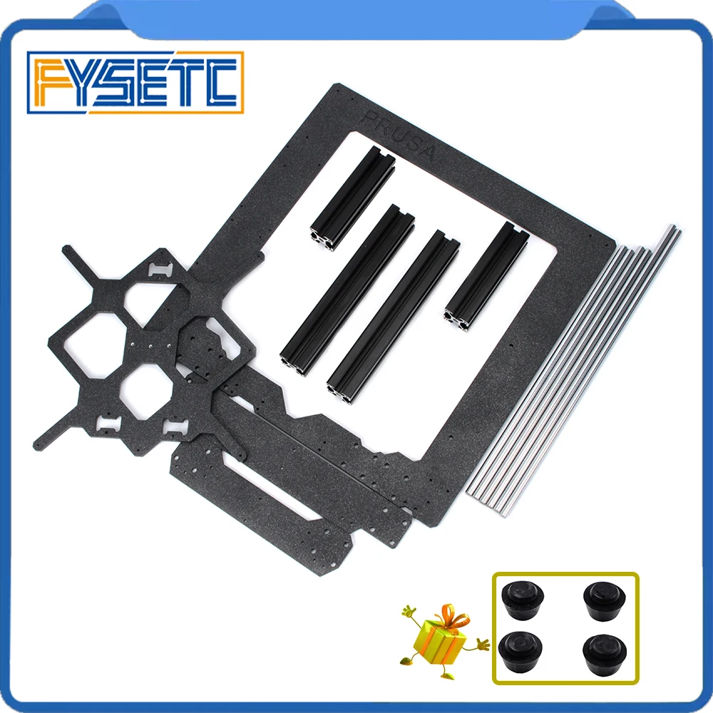 استنساخ الأصلي Prusa i3 MK3 3D طابعة أجزاء الألومنيوم الإطار الألومنيوم أسود الشخصي وسلس قضبان كيت