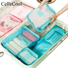 6 шт. дорожная сумка для хранения набор аккуратная Одежда чехол для чемодана органайзер для путешествий сумка Упаковка для обуви сумка кубической формы дорожная сумка