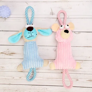 

1pc Plush Toy Dog Toys Bite Resistant Cleaning Teeth Dog Chew Puppy Toys Cartoon Animal Styles Pet Toys For Dogs