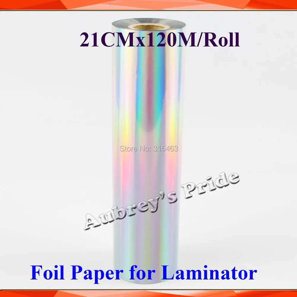 Laser Silver 21cmx120M/Roll Hot Stamping Foil Paper Laminator Laminating Transfer Elegance Laser