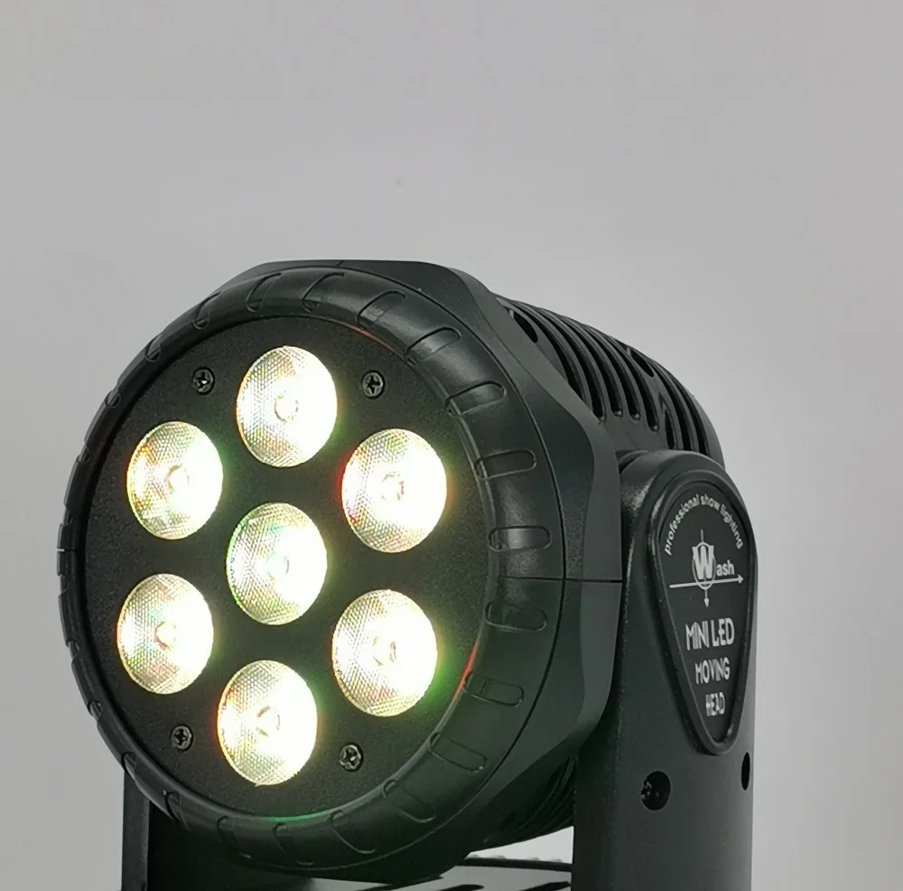 7x10w mini moving head lights rgbw 4in1 beam moving head light dmx512 professional stage disco equipment