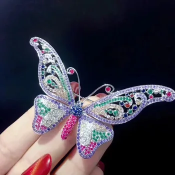 

butterfly brooch white multi color 925 sterling silver fine women jewelry free shipping