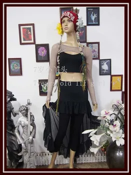 

Transparent thin belly dance leaf edges skirt CZ09