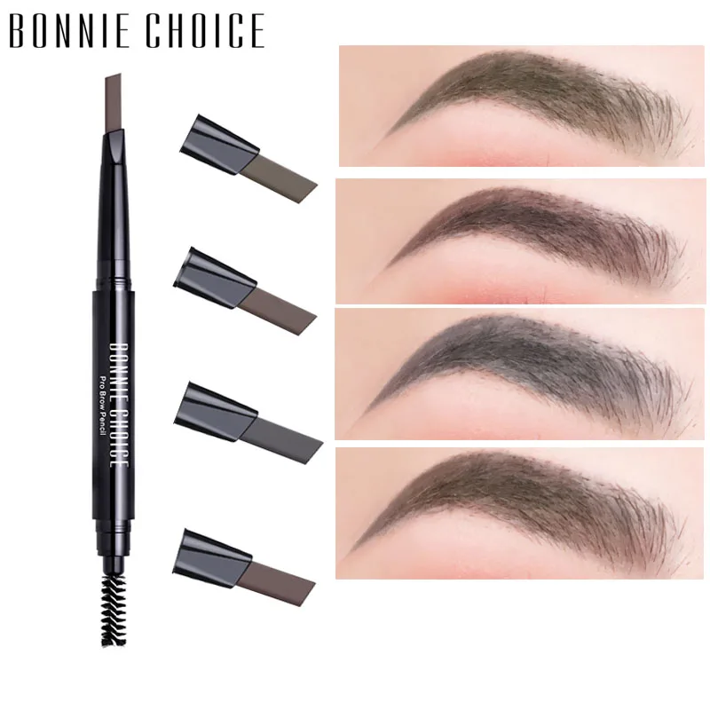 BONNIE CHOICE 1 PC Double ended Eyebrow Pencil Brown Waterproof Long Lasting Eyebrow Tint Professional Makeup