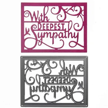 

Deepest Sympathy Words Leaves New Cutting Dies Scrapbooking Dies Metal Embossing Stamp 9.5*7.2cm