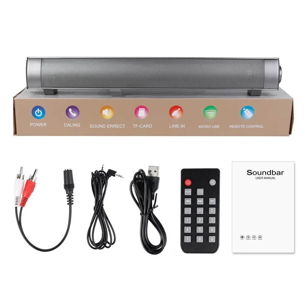 

Bluetooth Speakers Soundbar for TV Sound bar LP-08 HIFI Soundbar Speaker Boom Box For Computer PC Tablet TV with Remote Control