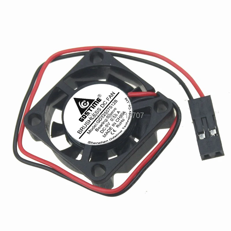2 шт. Gdstime DC 5 в Dupont 2Pin 25x25x7 мм 25 Мини Бесщеточный вентилятор