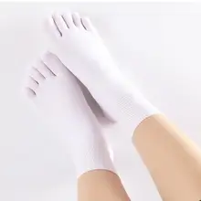 5 пар/лот! Тонкие мягкие однотонные носки с отдельными пятью пальцами ног унисекс носки