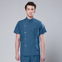 Летняя Высококачественная моющаяся и прочная медицинская Униформа с короткими рукавами одежда для женщин и мужчин Медицинские костюмы хирургический костюм