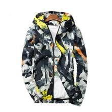 Fashion Men Jacket Coats Male Causal Hooded Camouflage Jacket Thin Windbreaker Zipper Outwear Spring Autumn Bomber Jackets Men