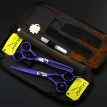 348#4 шт. костюм парикмахерские Ножницы 6 ''17.5 см Марка Jason Высший сорт Японии 440C Резка Ножницы Истончение ножницы Ножницы для волос