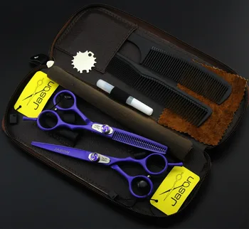 

4Pcs Suit Hairdressing Scissors 6 inch 17.5cm Brand Jason TOP GRADE Japan 440C Cutting Scissors Thinning Shears Hair Scissors