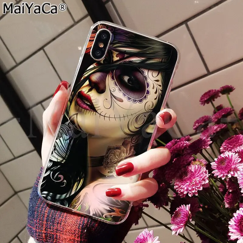 Funny Sugar Skull Girl Tattoo